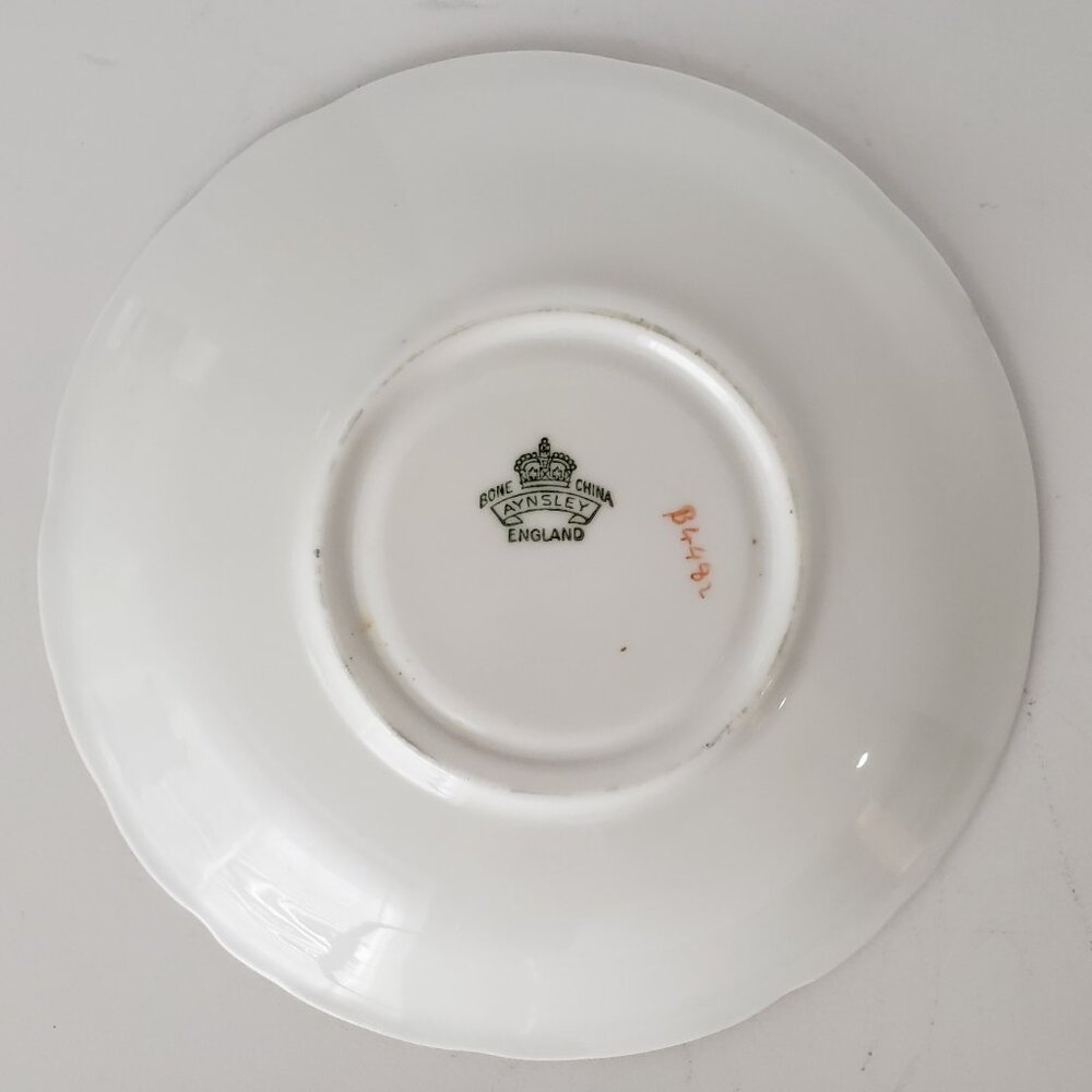 Vintage Aynsley English Bone China Cobalt Cup Saucer Woodland Scene Rare - Picture 10 of 10